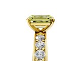 Yellow gold Fancy Yellow Emerald  Cut Channel Set Diamond Engagement Ring with Four-Prong Setting_248