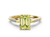 Yellow gold Fancy Yellow Emerald  Cut Channel Set Solitaire Engagement Ring with Four-Prong Setting_155