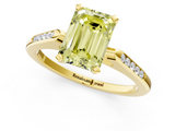Yellow gold Fancy Yellow Emerald  Cut Channel Set Solitaire Engagement Ring with Four-Prong Setting_156