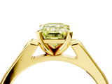 Yellow gold Fancy Yellow Emerald  Cut Channel Set Solitaire Engagement Ring with Four-Prong Setting_159