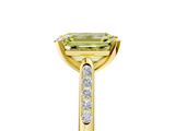 Yellow gold Fancy Yellow Emerald  Cut Channel Set Solitaire Engagement Ring with Four-Prong Setting_160