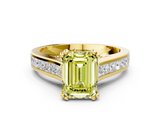Yellow gold Fancy Yellow Emerald  Cut Channel Set Solitaire Engagement Ring with Prong Setting_54