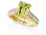 Yellow gold Fancy Yellow Emerald  Cut Channel Set Solitaire Engagement Ring with Prong Setting_55