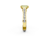 Yellow gold Fancy Yellow Emerald  Cut Channel Set Solitaire Engagement Ring with Prong Setting_56