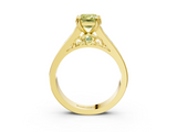Yellow gold Fancy Yellow Emerald  Cut Channel Set Solitaire Engagement Ring with Prong Setting_57