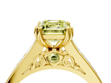 Yellow gold Fancy Yellow Emerald  Cut Channel Set Solitaire Engagement Ring with Prong Setting_58