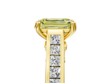 Yellow gold Fancy Yellow Emerald  Cut Channel Set Solitaire Engagement Ring with Prong Setting_59