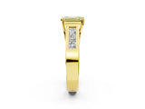 Yellow gold Fancy Yellow Emerald Cut Cut Channel Set Solitaire Ring with Four-Prong Setting_2