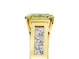 Yellow gold Fancy Yellow Emerald Cut Cut Channel Set Solitaire Ring with Four-Prong Setting_5