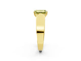 Yellow gold Fancy Yellow Emerald Cut Cut Diamond Channel Set Solitaire Ring with Four-Prong Setting_2