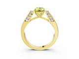 Yellow gold Fancy Yellow Emerald Cut Cut Diamond Channel Set Solitaire Ring with Four-Prong Setting_3