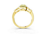 Yellow gold Fancy Yellow Emerald Cut Cut Halo Diamond Infinity Band with Four-Prong Setting_3