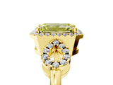 Yellow gold Fancy Yellow Emerald Cut Cut Halo Diamond Infinity Band with Four-Prong Setting_5