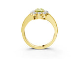 Yellow gold Fancy Yellow Emerald Cut Cut Halo Diamond Pavé Engagement Ring with Milgrain Detailing_3