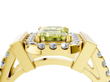 Yellow gold Fancy Yellow Emerald Cut Cut Halo Split Shank Prong Set Ring_4