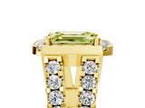 Yellow gold Fancy Yellow Emerald Cut Cut Halo Split Shank Prong Set Ring_5