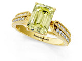 Yellow gold Fancy Yellow Emerald Cut Cut Pave Split Shank Engagement Ring with Four-Prong Setting_1