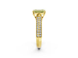 Yellow gold Fancy Yellow Emerald Cut Cut Pave Split Shank Engagement Ring with Four-Prong Setting_2