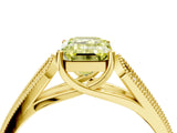 Yellow gold Fancy Yellow Emerald Cut Cut Pave Split Shank Engagement Ring with Four-Prong Setting_4
