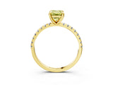 Yellow gold Fancy Yellow Emerald Cut Diamond Brilliant Solitaire Ring with Pavé Band and Four-Prong Setting_27