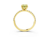 Yellow gold Fancy Yellow Emerald Cut Diamond Brilliant Solitaire Ring with Pavé Band and Four-Prong Setting_3