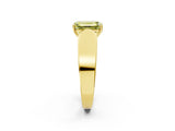 Yellow gold Fancy Yellow Emerald Cut Diamond Channel Set Solitaire Ring with Four-Prong Setting_14