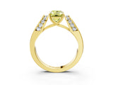 Yellow gold Fancy Yellow Emerald Cut Diamond Channel Set Solitaire Ring with Four-Prong Setting_15