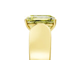 Yellow gold Fancy Yellow Emerald Cut Diamond Channel Set Solitaire Ring with Four-Prong Setting_17