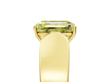 Yellow gold Fancy Yellow Emerald Cut Diamond Channel Set Solitaire Ring with Four-Prong Setting_17