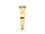 Yellow gold Fancy Yellow Emerald Cut Diamond Channel Set Solitaire Ring with Four-Prong Setting_38