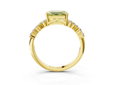 Yellow gold Fancy Yellow Emerald Cut Diamond Cluster Pavé Band with Four-Prong Setting_15