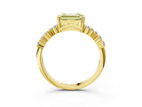 Yellow gold Fancy Yellow Emerald Cut Diamond Cluster Pavé Band with Four-Prong Setting_6