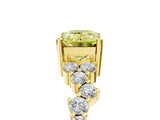 Yellow gold Fancy Yellow Emerald Cut Diamond Cluster Pavé Band with Four-Prong Setting_8