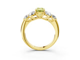 Yellow gold Fancy Yellow Emerald  Cut Diamond Cluster Ring with Round Accent Stones and Prong Setting on a Classic Band_52