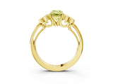Yellow gold Fancy Yellow Emerald  Cut Diamond Engagement Ring with Bezel Set Round Side Stones and Prong Setting_52