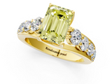 Yellow gold Fancy Yellow Emerald  Cut Diamond Engagement Ring with Pavé Band and Four-Prong Setting_4