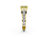 Yellow gold Fancy Yellow Emerald  Cut Diamond Engagement Ring with Pavé Band and Four-Prong Setting_5