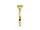 Yellow gold Fancy Yellow Emerald Cut Diamond Engagement Ring with Side Stone Accents and Four-Prong Setting_14