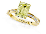 Yellow gold Fancy Yellow Emerald Cut Diamond Engagement Ring with Side Stone Accents and Four-Prong Setting_73