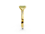 Yellow gold Fancy Yellow Emerald Cut Diamond Engagement Ring with Side Stone Accents and Four-Prong Setting_74