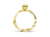 Yellow gold Fancy Yellow Emerald Cut Diamond Engagement Ring with Side Stone Accents and Four-Prong Setting_75