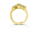 Yellow gold Fancy Yellow Emerald  Cut Diamond Five-Stone Prong Set White Gold Ring_35
