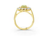 Yellow gold Fancy Yellow Emerald Cut Diamond Floral Double Halo Engagement Ring with Prong Setting_27