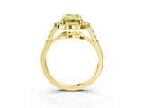 Yellow gold Fancy Yellow Emerald Cut Diamond Floral Halo Split Shank Prong Setting Ring_3