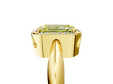 Yellow gold Fancy Yellow Emerald  Cut Diamond Halo Engagement Ring with Split Shank and Four-Prong Setting_95