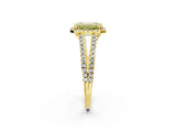 Yellow gold Fancy Yellow Emerald Cut Diamond Halo Split Shank Engagement Ring_41