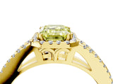 Yellow gold Fancy Yellow Emerald Cut Diamond Halo Split Shank Engagement Ring_43