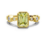 Yellow gold Fancy Yellow Emerald  Cut Diamond Milgrain Marquise Band with Prong Setting_3