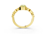 Yellow gold Fancy Yellow Emerald  Cut Diamond Milgrain Marquise Band with Prong Setting_6