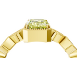 Yellow gold Fancy Yellow Emerald  Cut Diamond Milgrain Marquise Band with Prong Setting_7